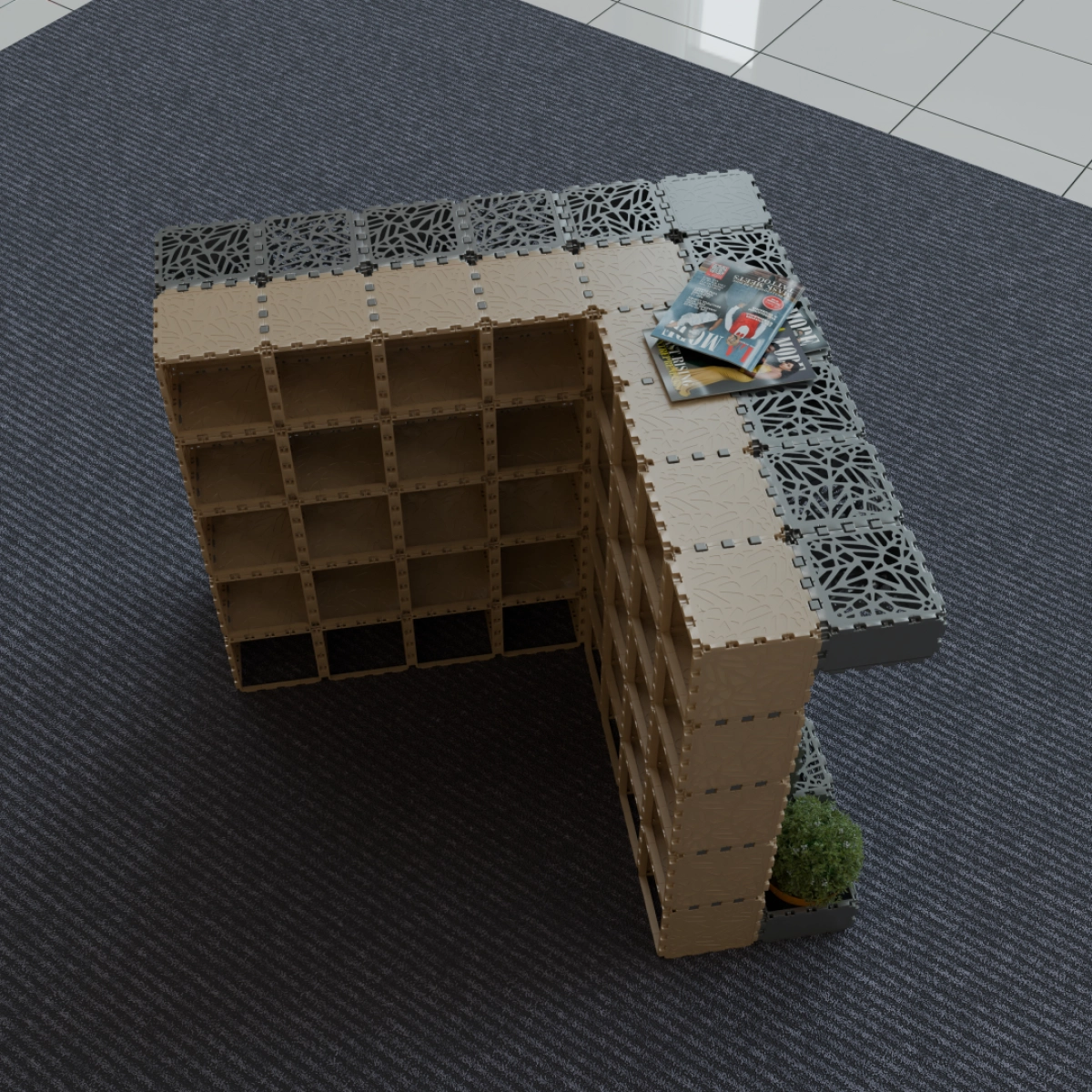 Cubik Cubik.One Reception with Green Modules, additional view