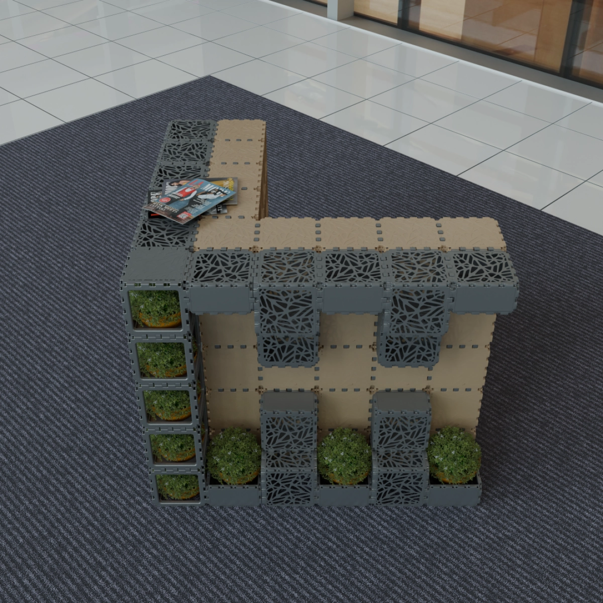 Cubik Cubik.One reception desk, additional view