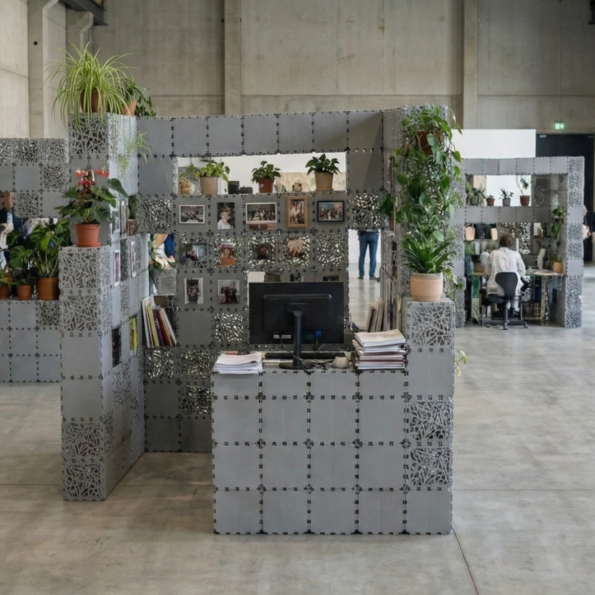 Cubik green office booth, additional view