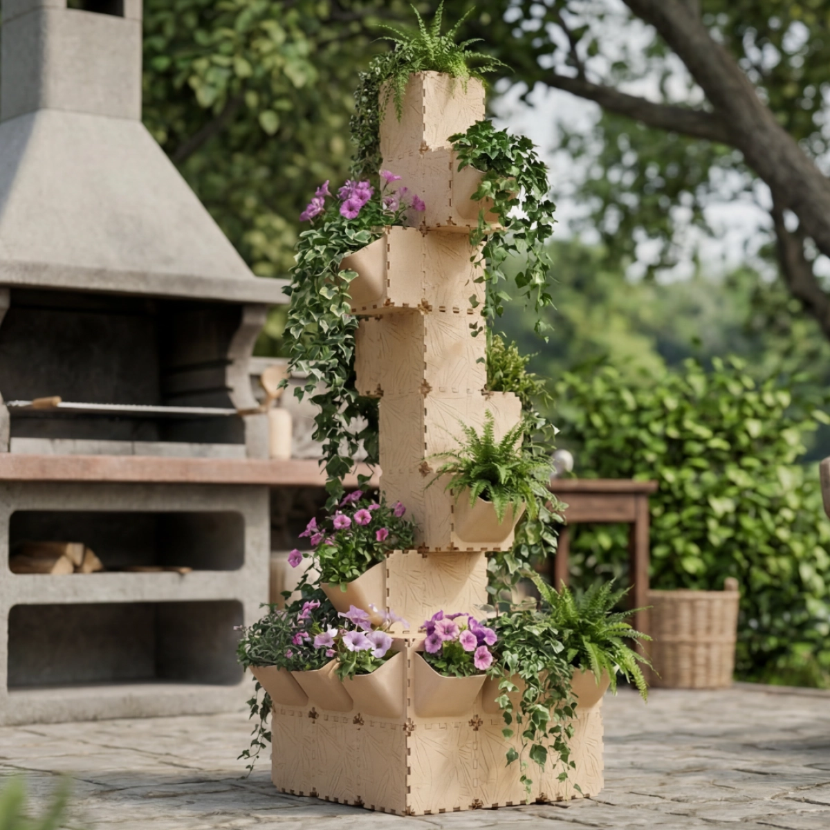 Cubik column planter, additional view