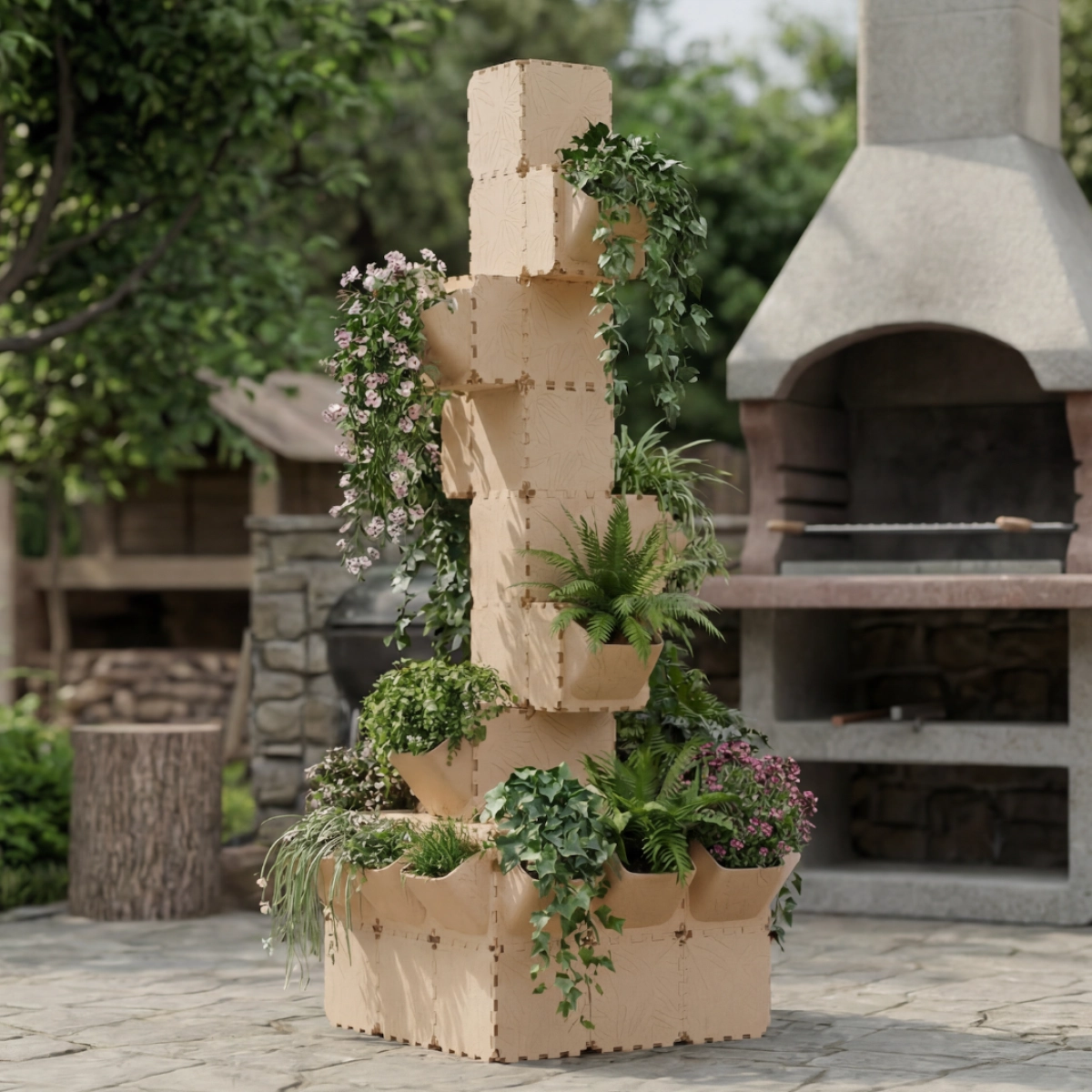 Cubik column planter, additional view