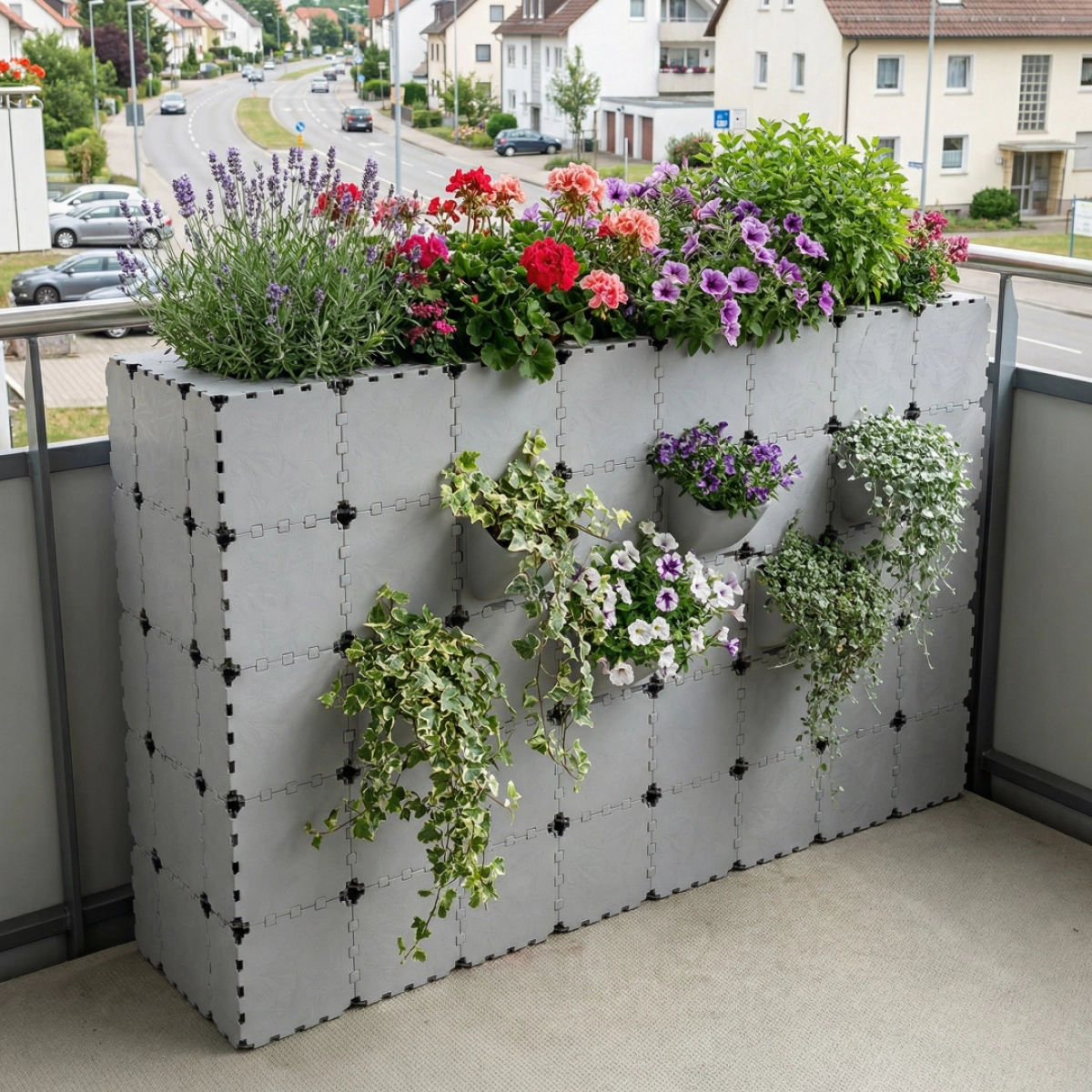 Sadzarka balkonowa z panelami Flora