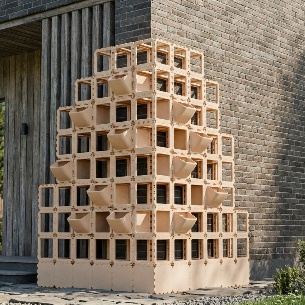 Cubik vertical garden layout