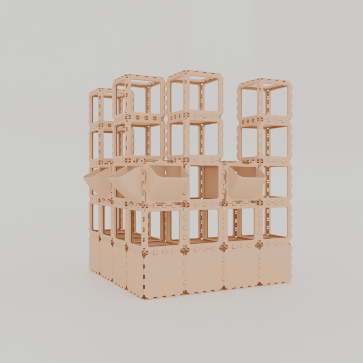 Cubik mini vertical garden, side view