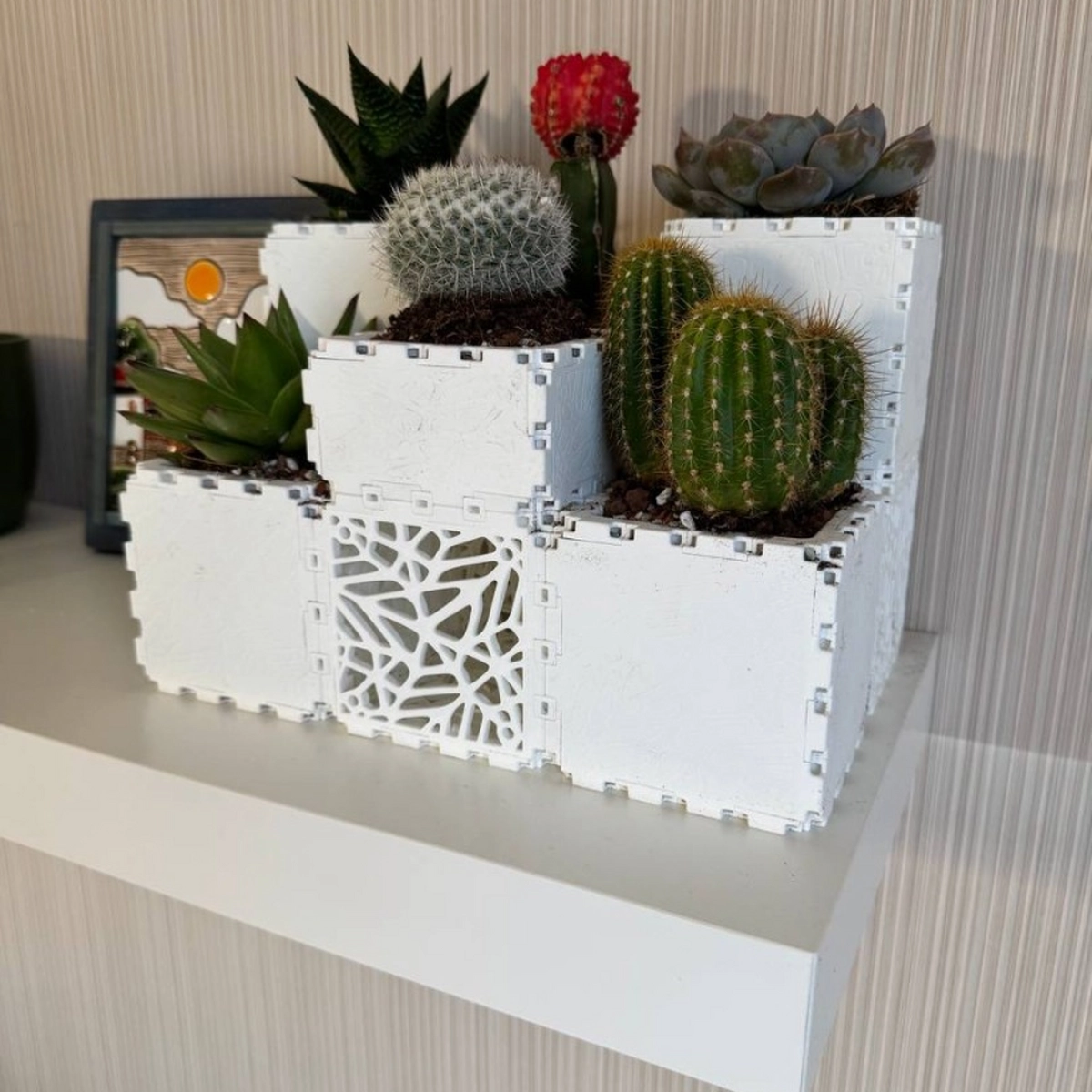 White Cubik table garden set, additional photo