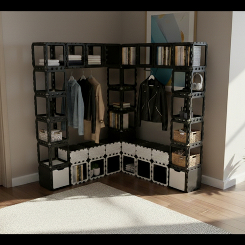 Modułowy narożny wieszak do przedpokoju