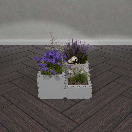 Cubik Quartet Planter with plants