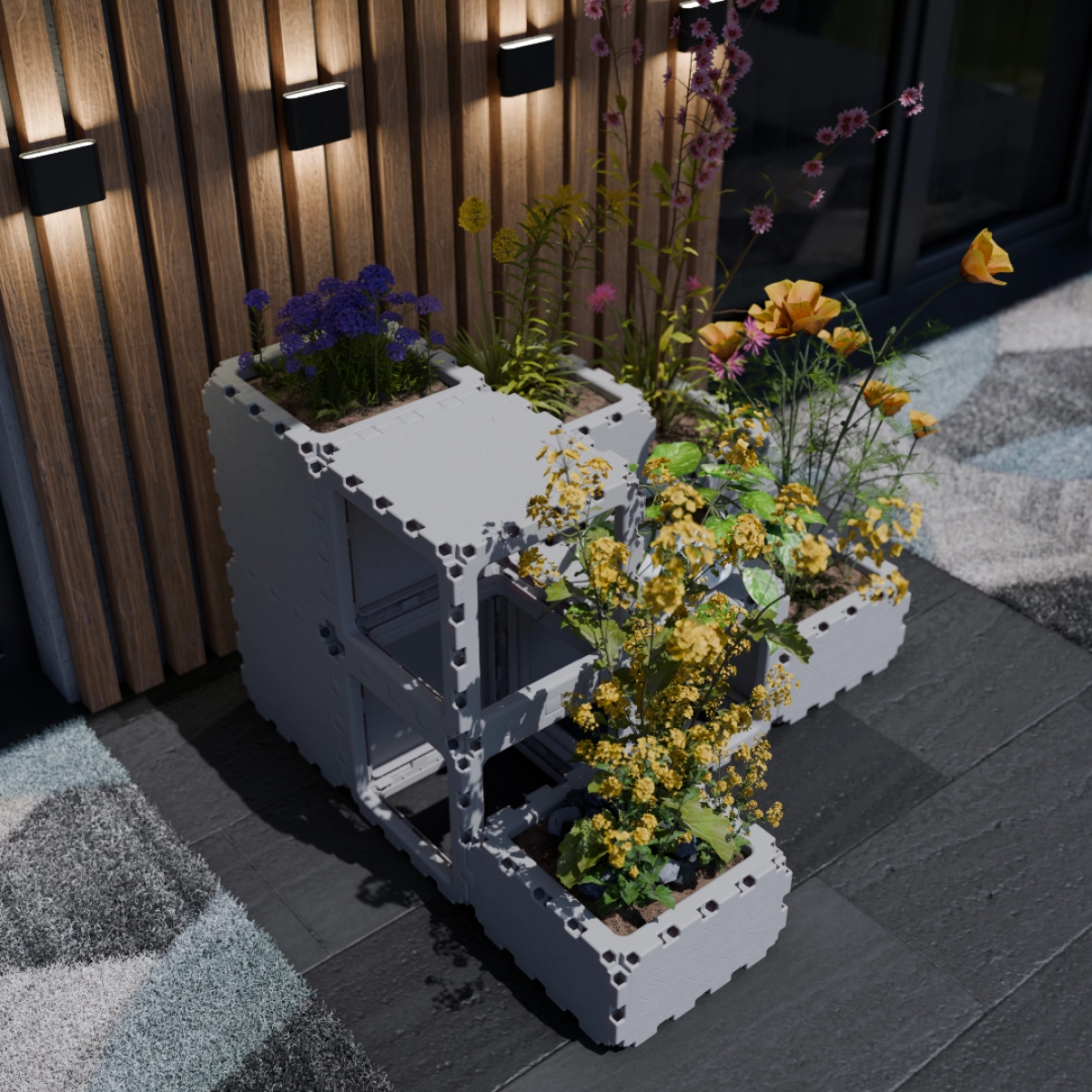 Cubik Terrace Garden with plants, additional view