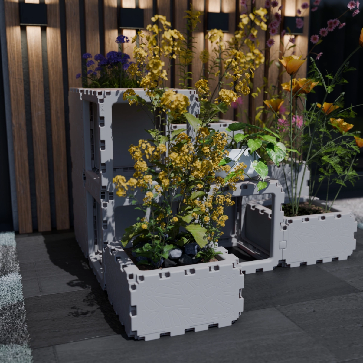 Cubik Terrace Garden with plants, additional view