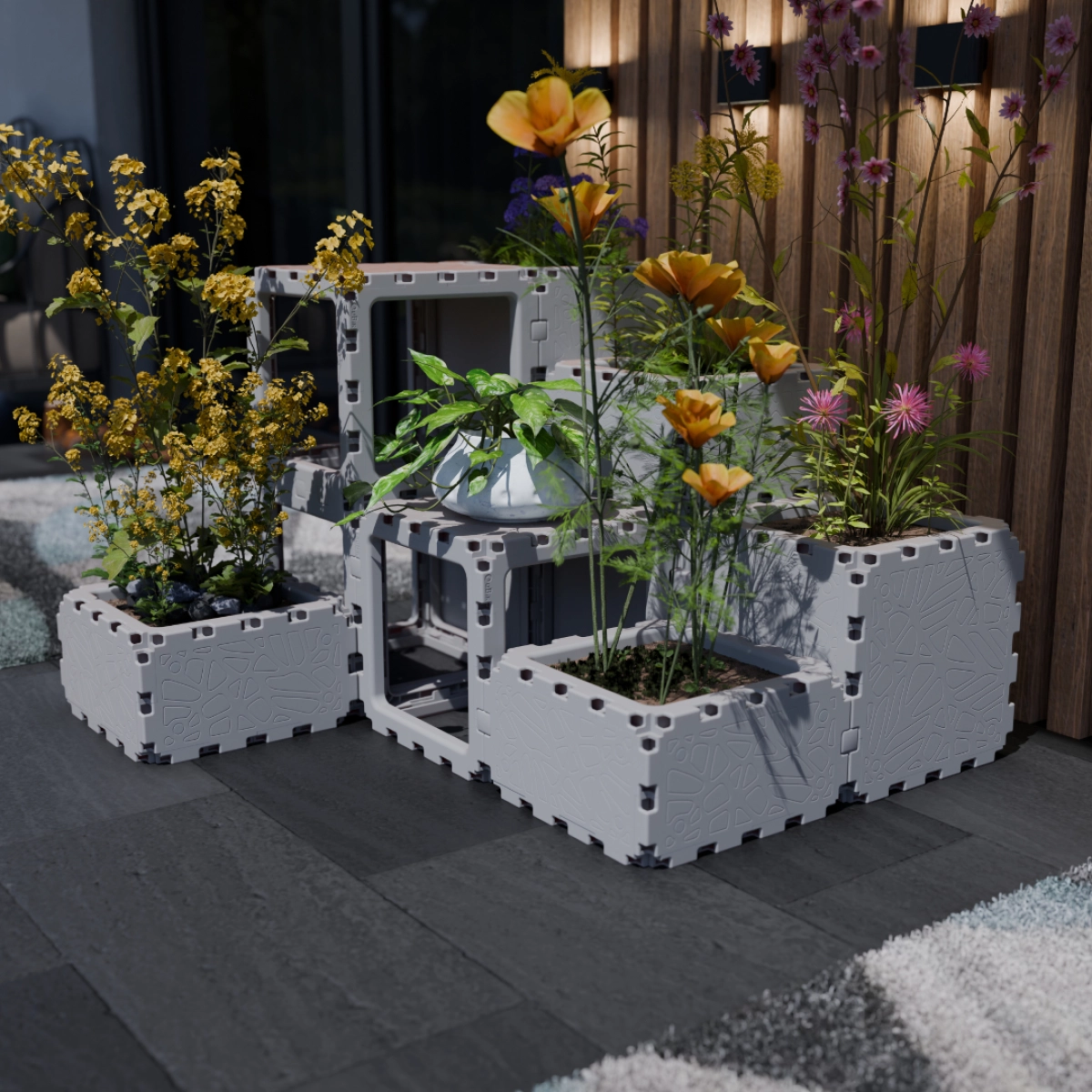 Cubik Terrace Garden with plants, additional view