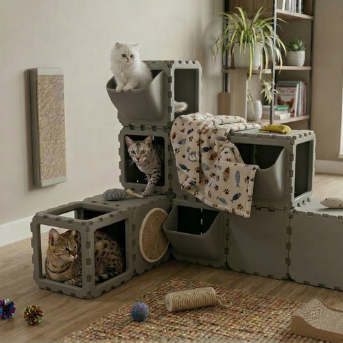 Modular Cat Play System with FLORA Panels