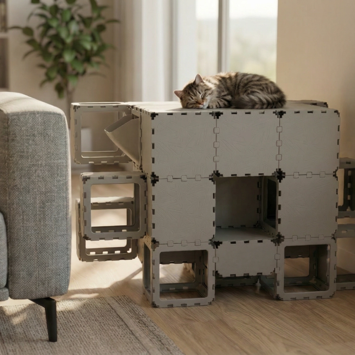 Cubik Cat House #2 for indoor cats, additional view