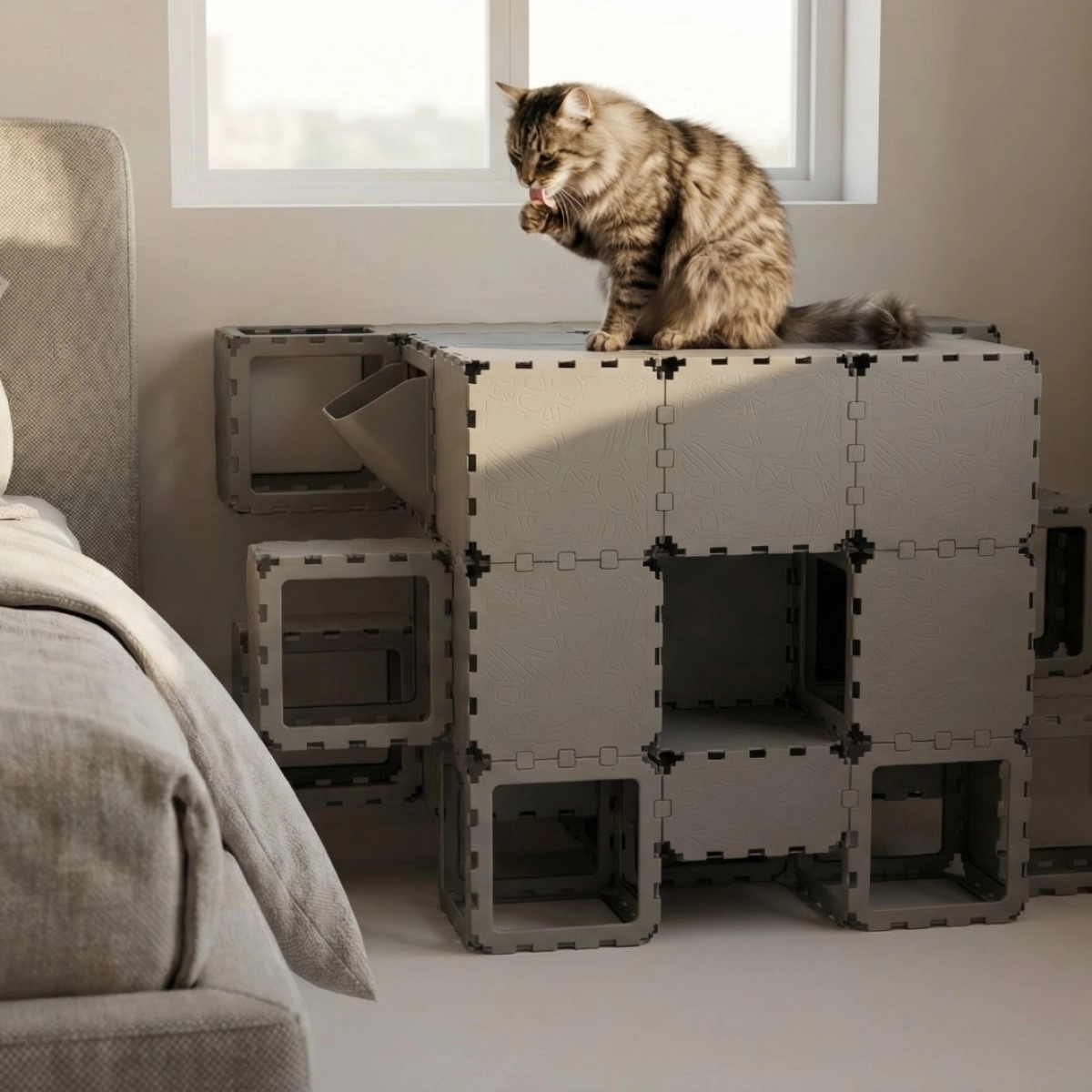 Cubik Cat House #2 for indoor cats, additional view